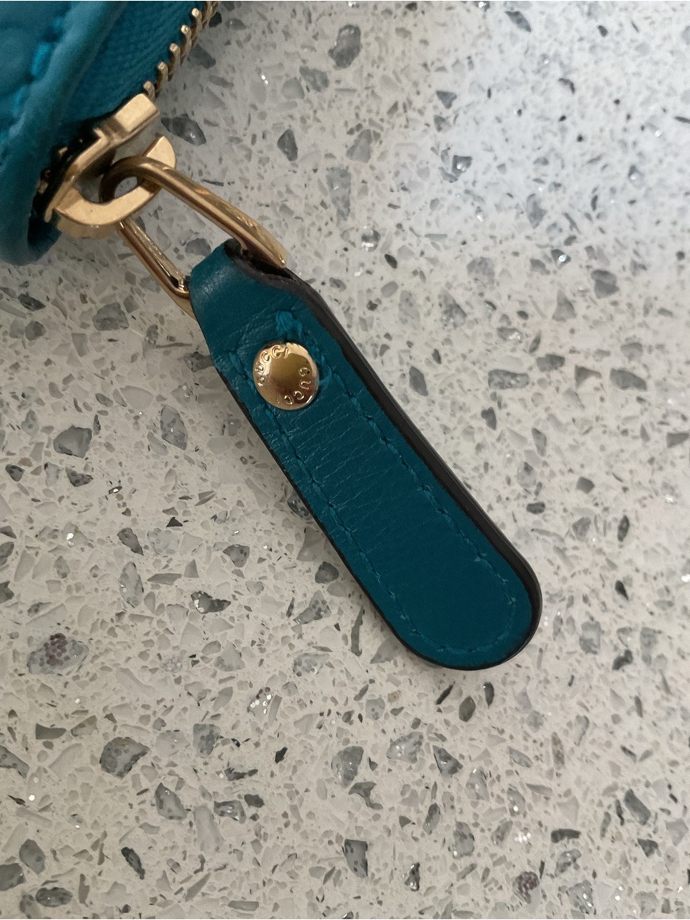 Gucci Guccissima Zip Around Teal Wallet - Picture 9 of 15